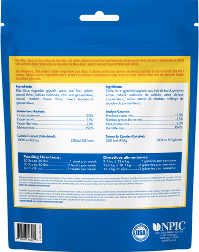 N-Bone® Mega-Bone Long-Lasting Chew Cheeseburger Flavor 6 count