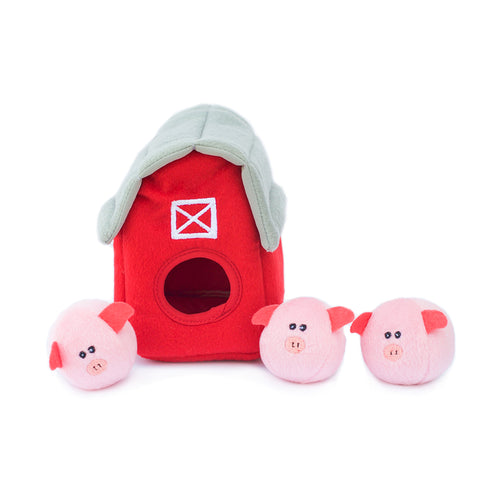 Zippy Paws Burrow® Pig Barn with Bubble Babiez Dog Toy