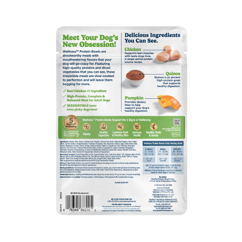 Wellness Protein Bowls Chicken, Quinoa & Pumpkin Wet Dog Food