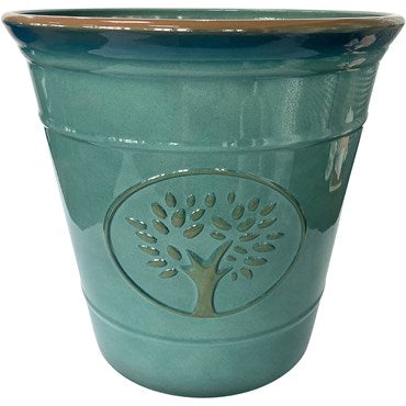 Sunshine Ceramica Country Garden Pot Aqua 15.75