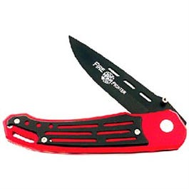 Fire Fighter Tac Knife, Assisted-Opening, Red/Black