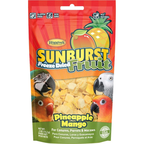 HIGGINS SUNBURST FREEZE DRIED FRUIT AVIAN TREAT (.5 OZ PINEAPPLE/MANGO)