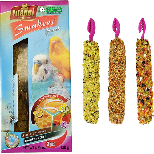 A&E Cage Treat Stick Parakeet 3in1 Mix Pack