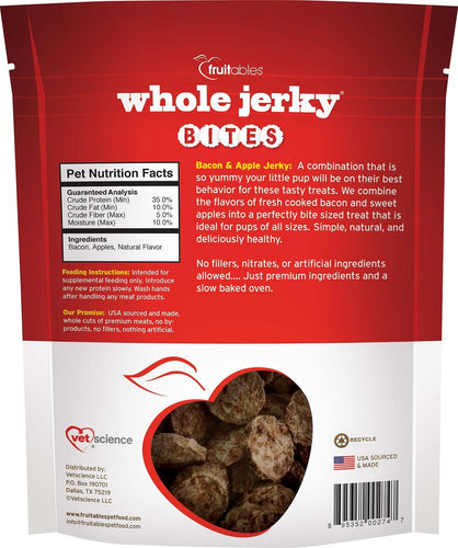 Fruitables Whole Jerky Bites Bacon & Apple Dog Treats