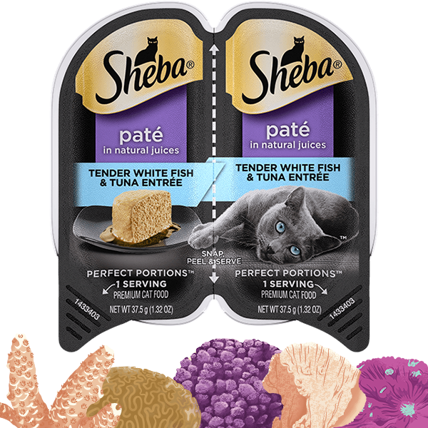 SHEBA PERFECT PORTIONS Premium Pat Tender Whitefish Tuna