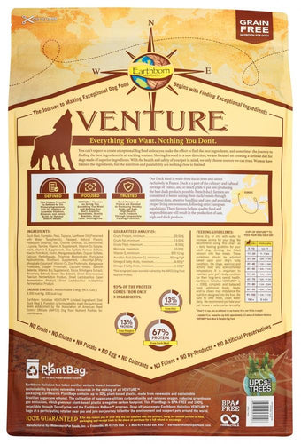 Earthborn Holistic Venture Grain Free Duck Meal and Pumpkin Dry Dog Food