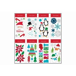 Christmas Window Clings, Assorted, 5.5 x 12-In.