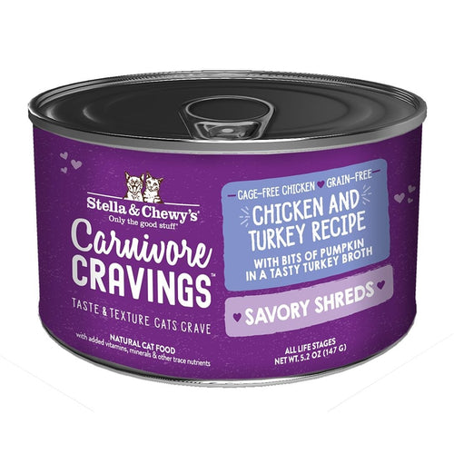 Stella & Chewy's Carnivore Cravings Savory Shreds Chicken & Turkey Dinner Recipe Wet Cat Food