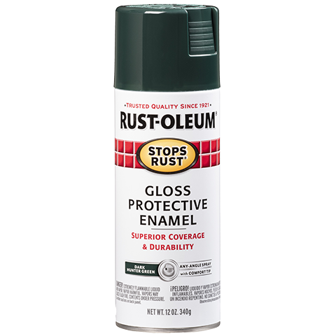 Rust-Oleum® Stops Rust® Protective Enamel Spray Paint Gloss Dark Hunter Green (12 Oz, Gloss Dark Hunter Green)