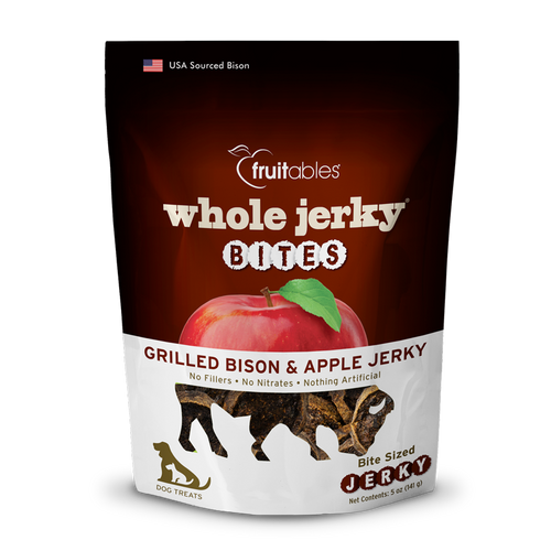 Fruitables Whole Jerky Bites Grilled Bison & Apple Dog Treats