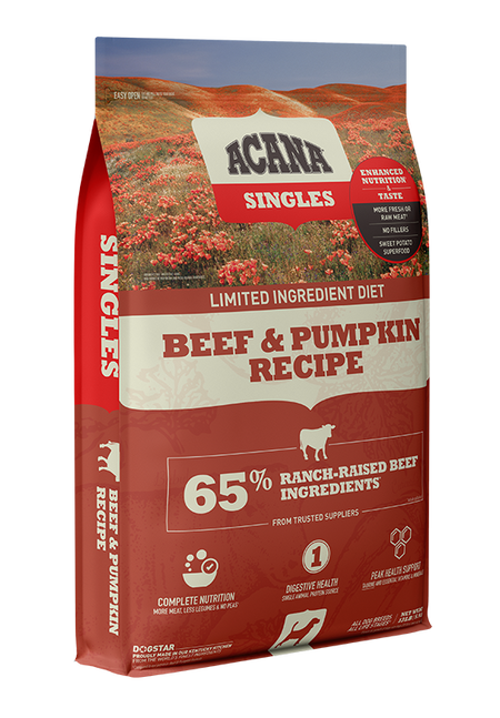 ACANA Singles Beef & Pumpkin Recipe Dry Dog Food (25 Lb)