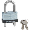 Master Lock 1-3/4 In. W. Warded Keyed Different Padlock with 5/8 In. To 2 In. Adjustable Shackle