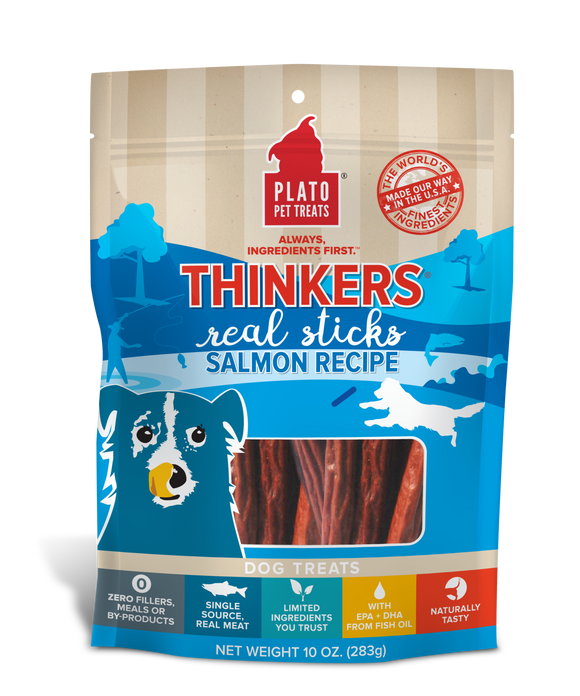 Plato Thinkers Real Sticks Salmon Dog Treats (18 oz)
