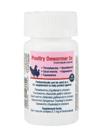 Coastal Agricultural Supply Poultry Dewormer 5x (Poultry Dewormer 5x - 20 Capsules)