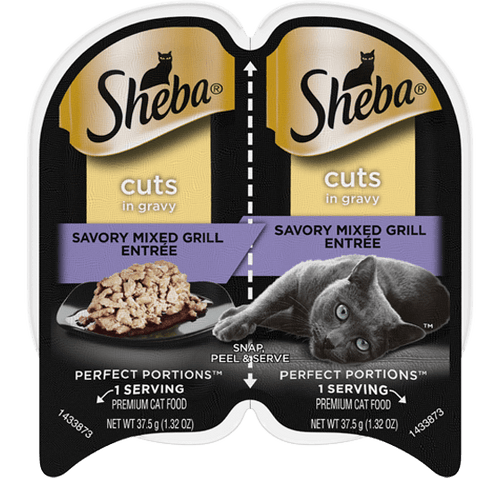 SHEBA® PERFECT PORTIONS™ Cuts in Gravy Savory Mixed Grill Entrée