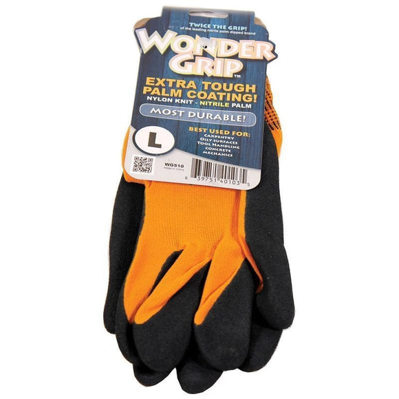 Wonder Grip Extra Touch Gloves (Orange Medium)