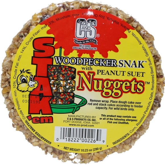C&S Stak'Em Woodpecker Snak with Peanut Suet Nuggets