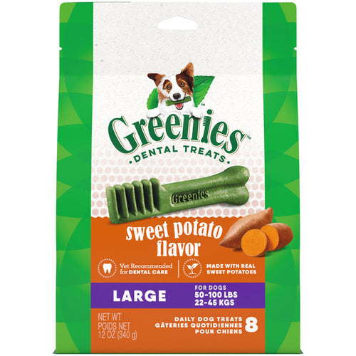 Greenies Sweet Potato Flavored Large Dental Treats (12-oz 8 Count)